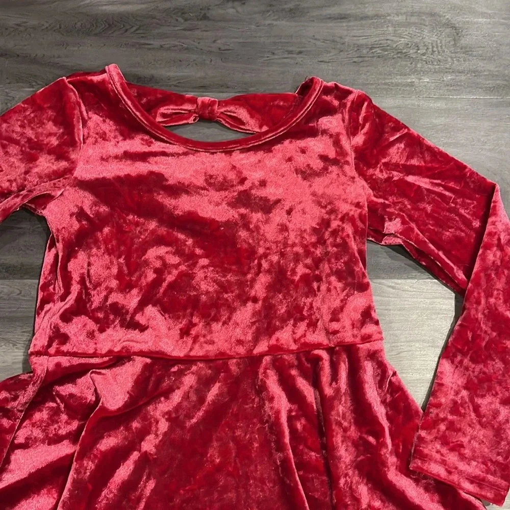 Crushed red velvet dress 👗 3t